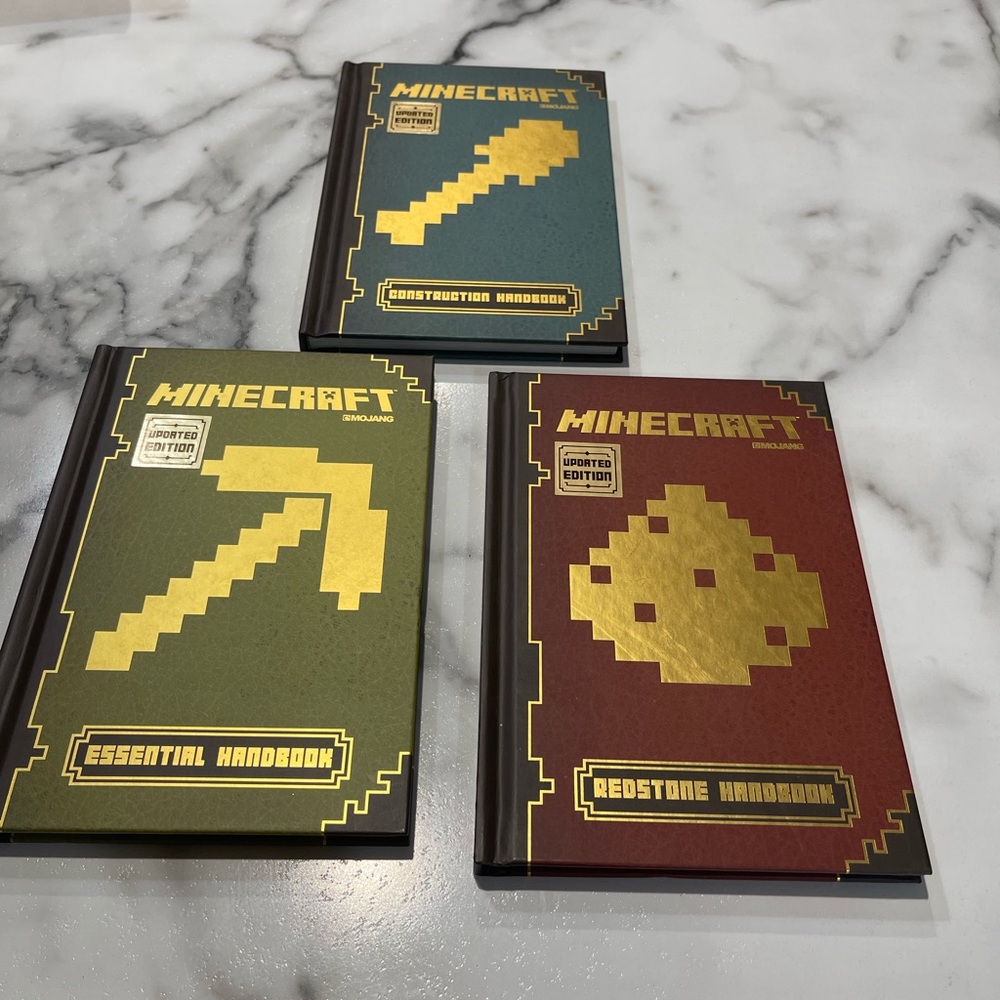 Minecraft Essential Handbook, Construction Handbook, and Redstone Handbook